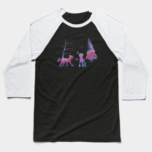 Chinese Crested Dog Dogs Winter Art Baseball T-Shirt